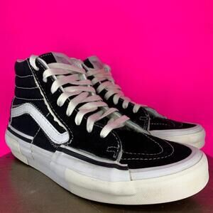Vans Sk8-Hi Reconstruct Black Canvas Suede High-Top Sneakers US 8.5